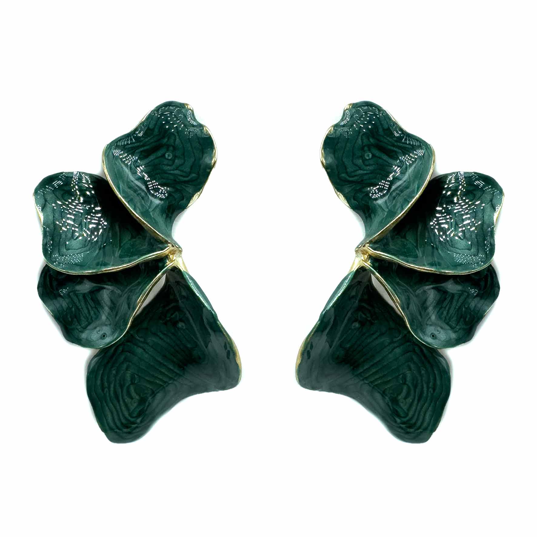 Palestro Milano Orecchini Total Green Petali dalle Maldive