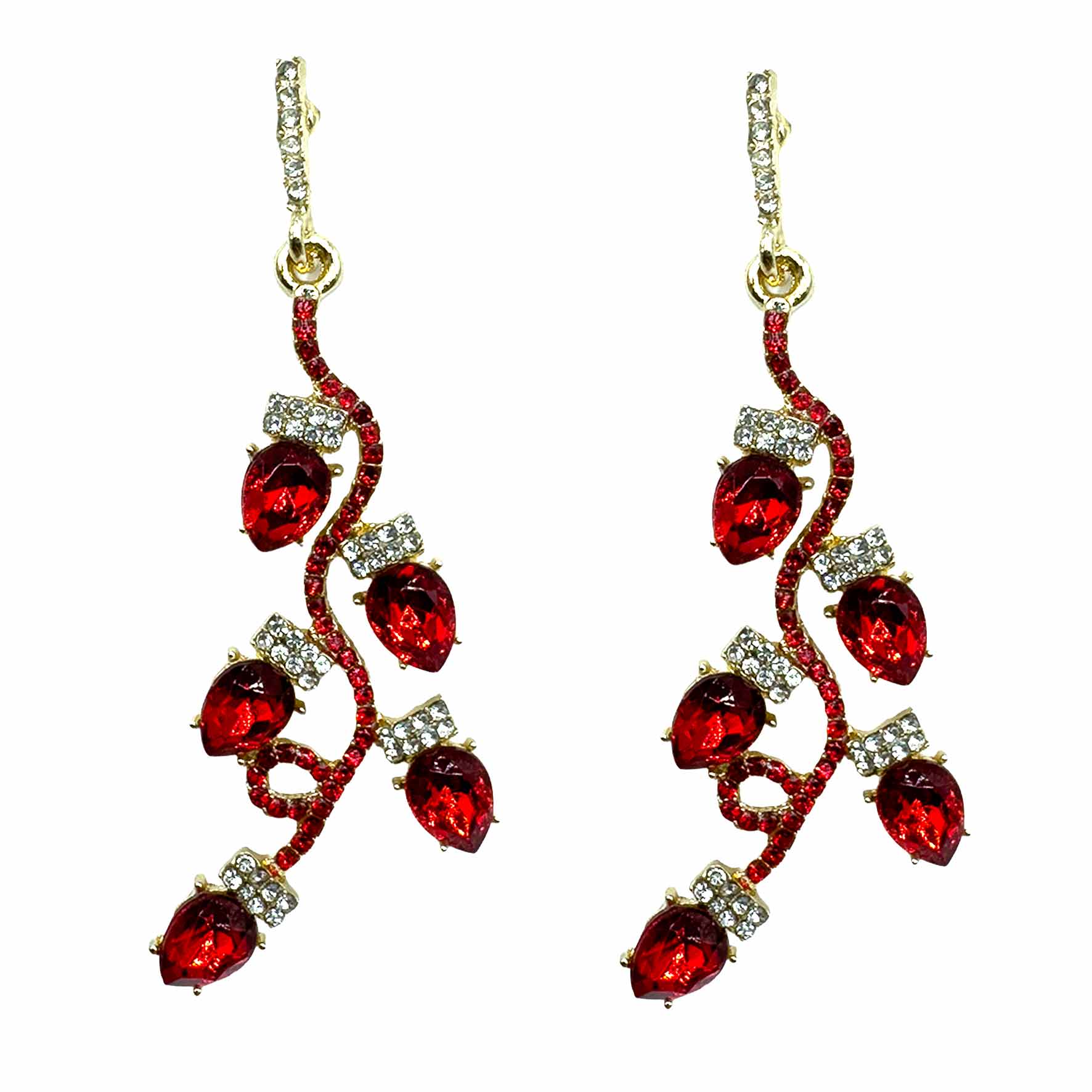 Palestro Milano Orecchini Total Red Lucette di Natale