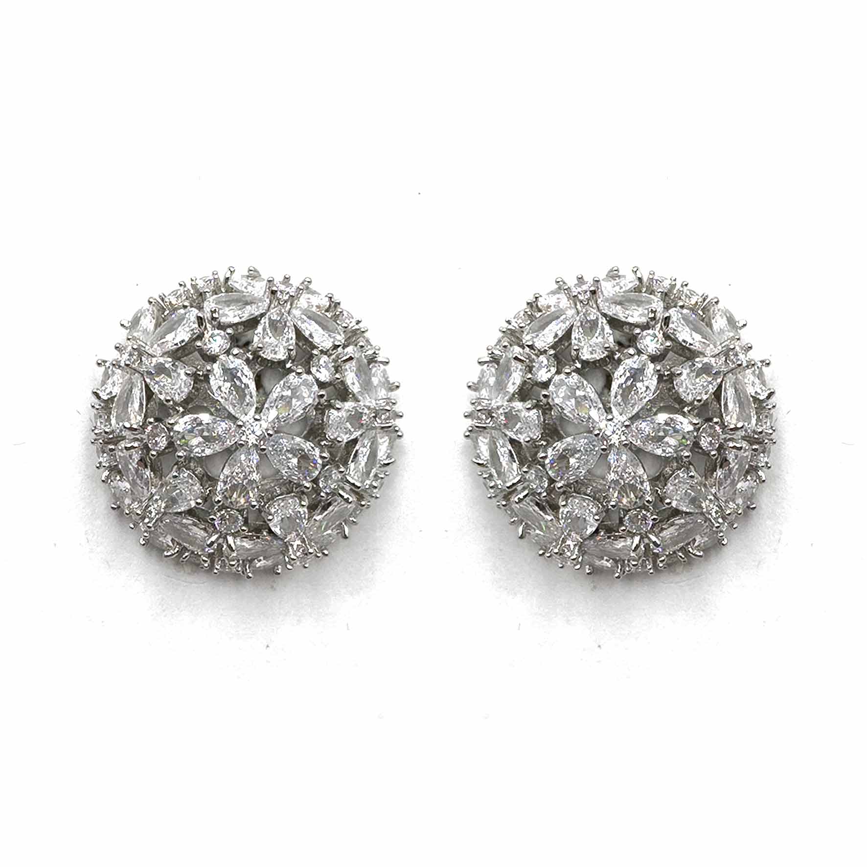 Palestro Milano Orecchini Total silver Tondo fiorito