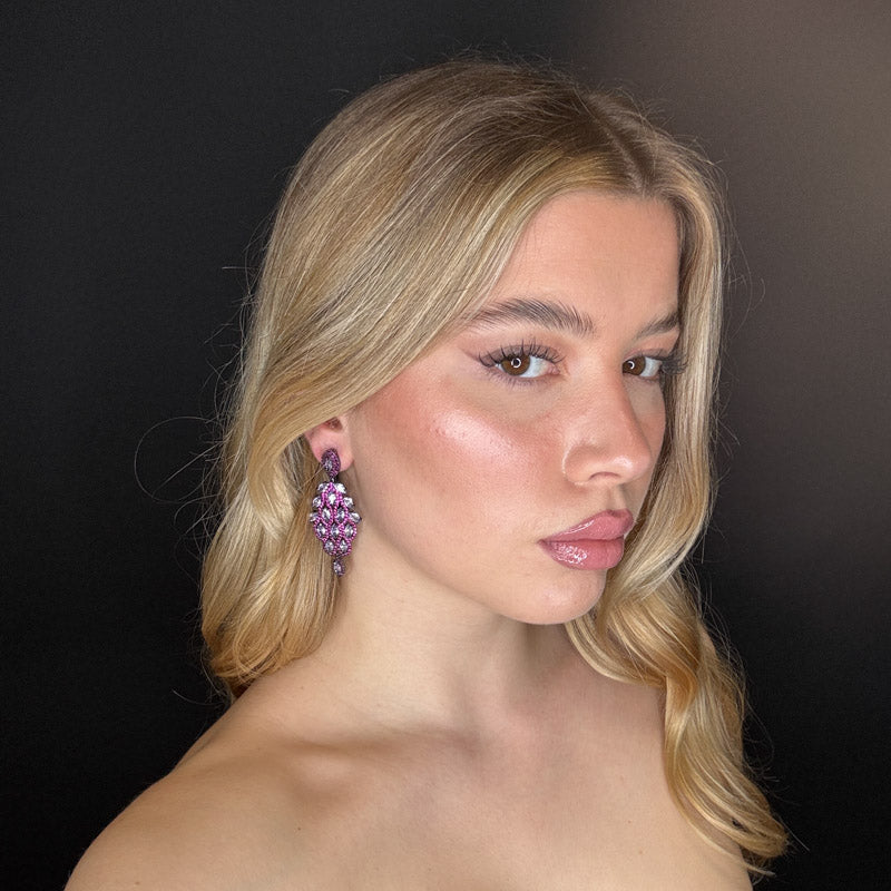 Palestro Milano Orecchini Tripudio di foglioline violetta