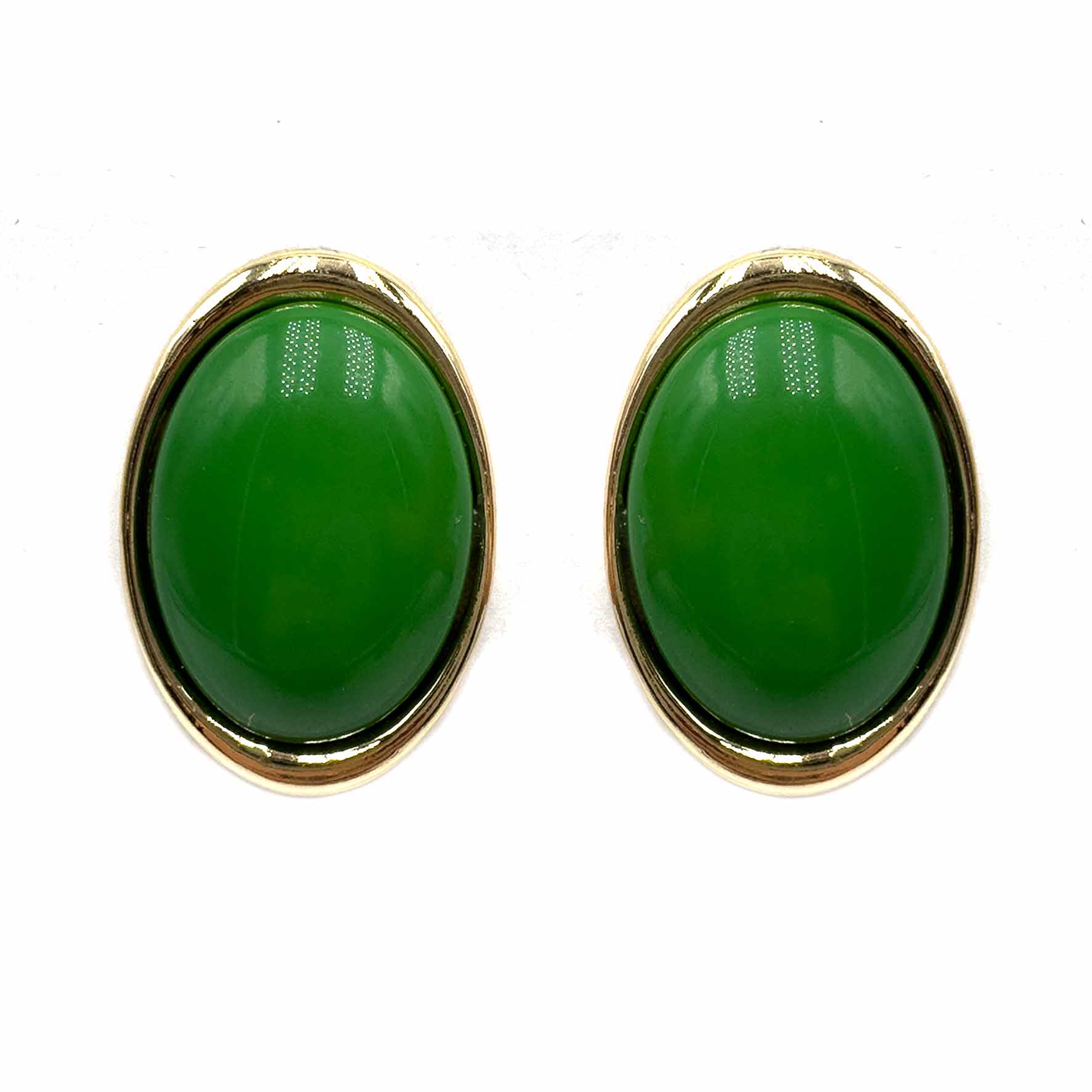 Palestro Milano Orecchini Verde Bottone Ovale