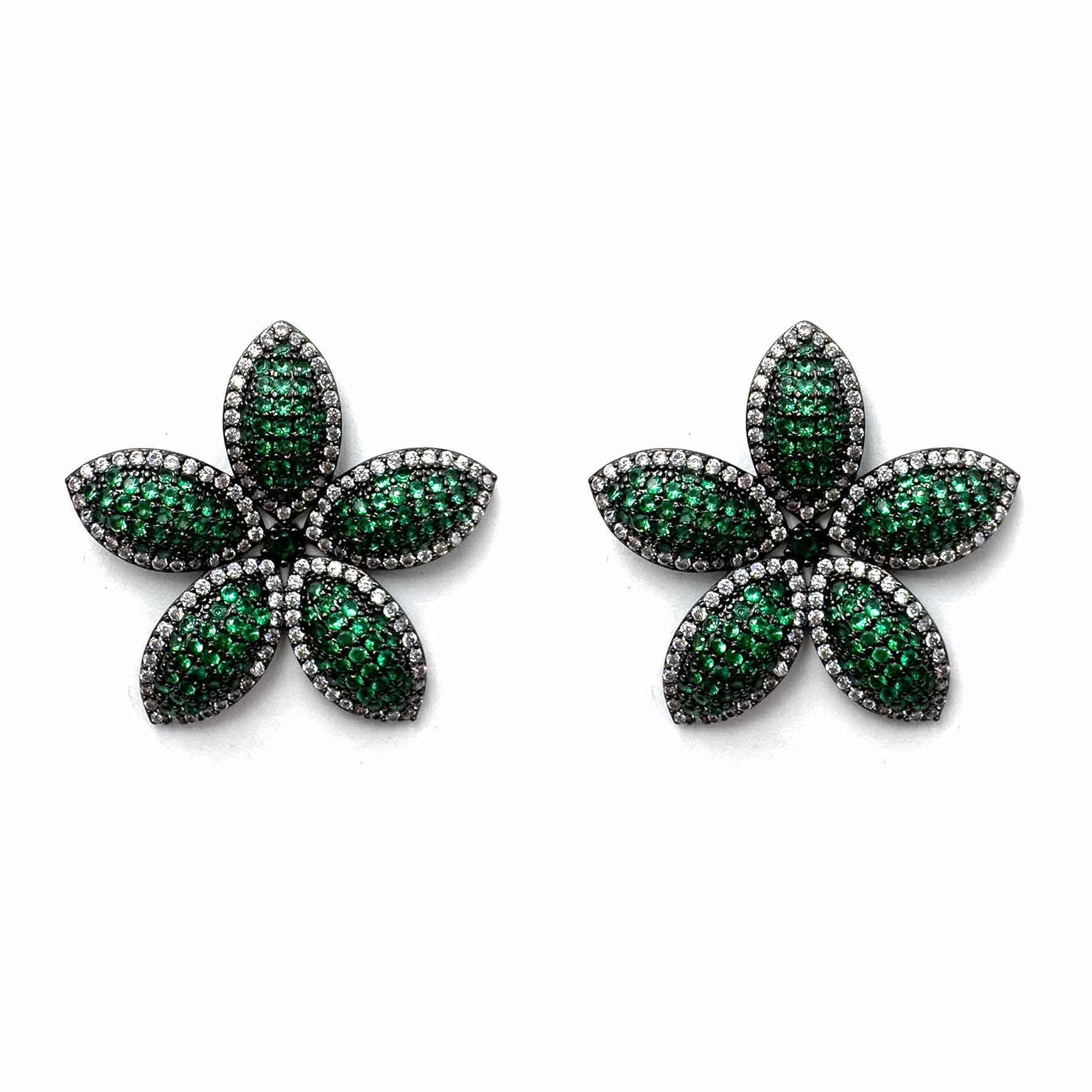 Palestro Milano Orecchini Verde Fiore di Pavè