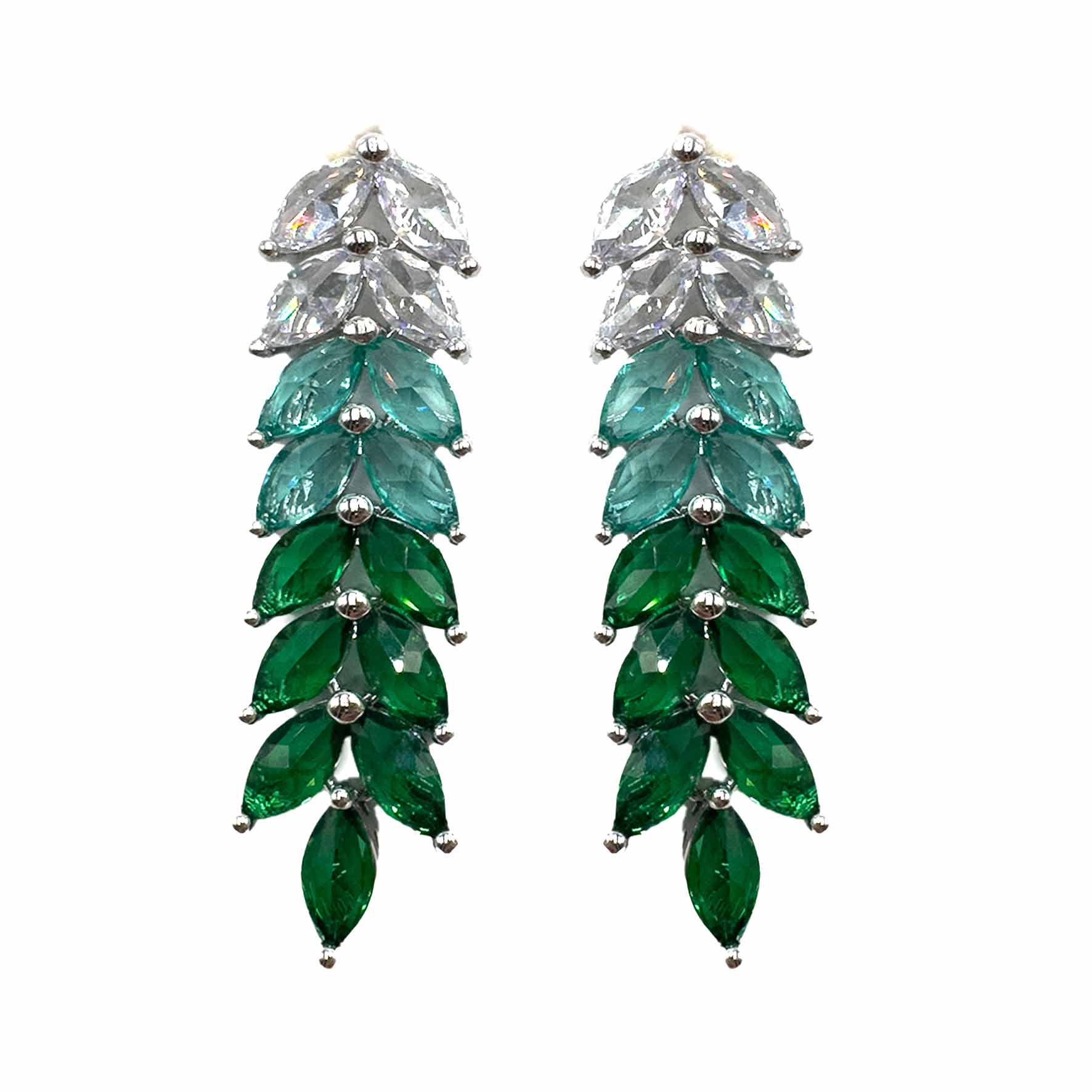 Palestro Milano Orecchini Verde Foglioline sfumate