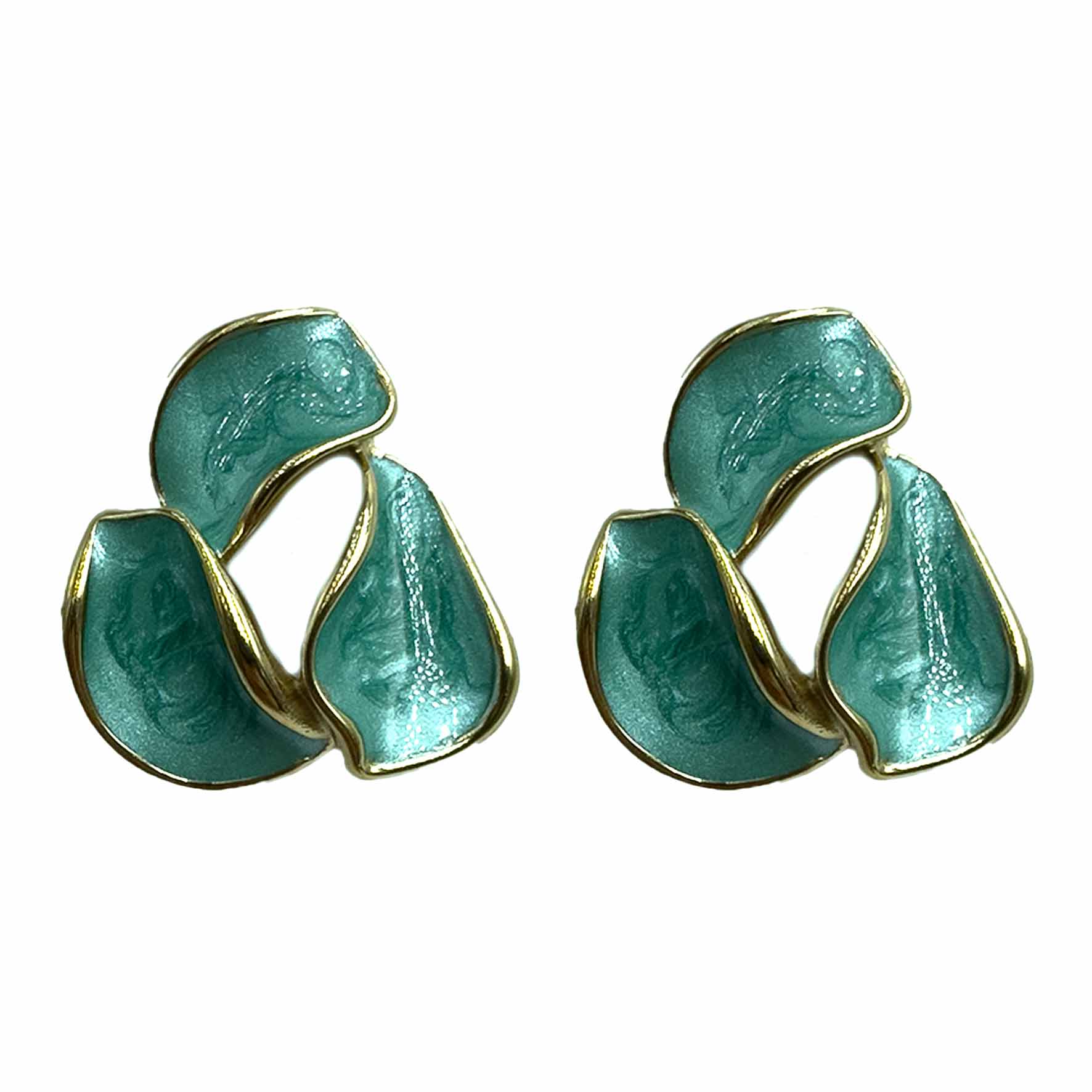 Palestro Milano Orecchini Verdeacqua Triangoli colorati