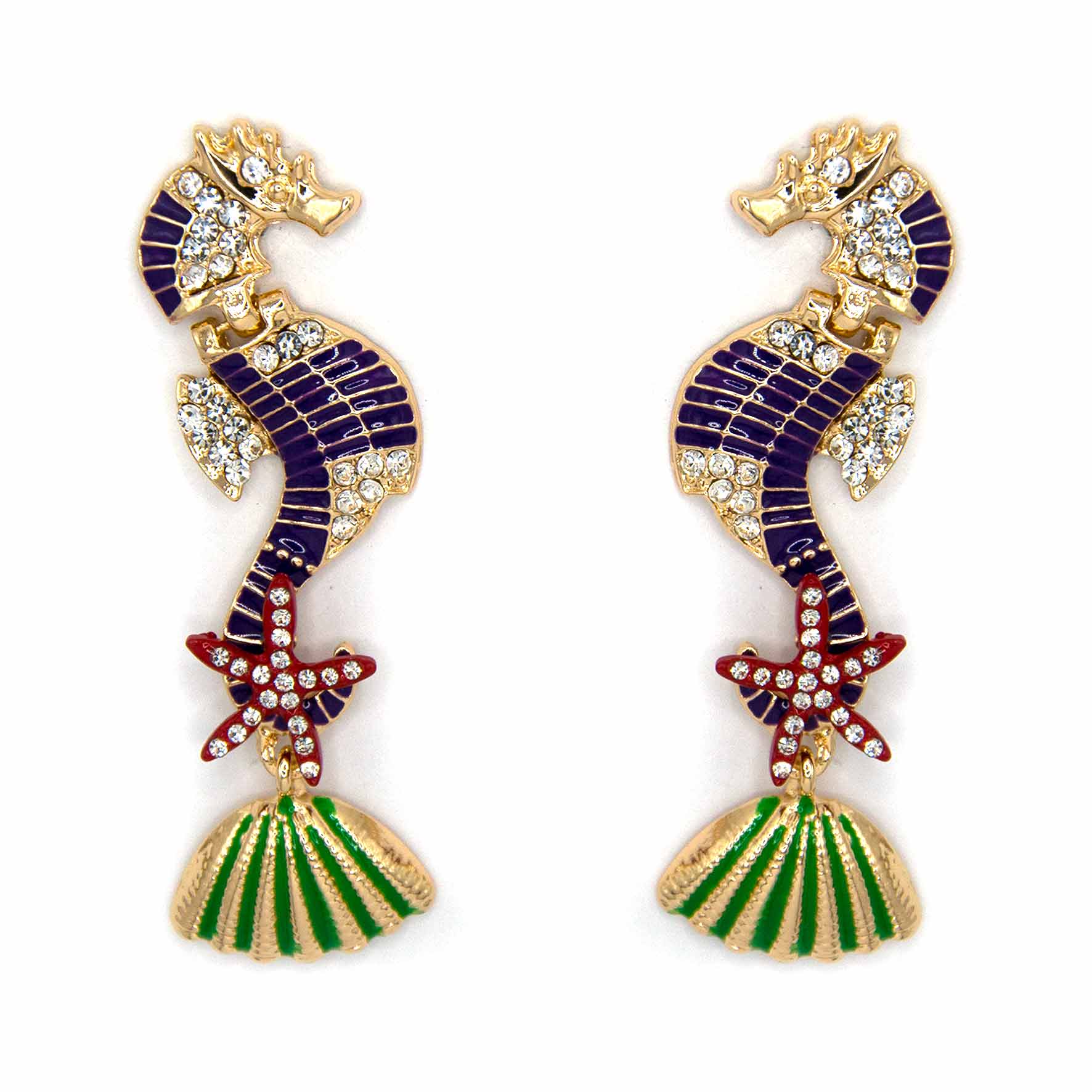 Palestro Milano Orecchini Viola Cavallucci di mare - New Collection 2023