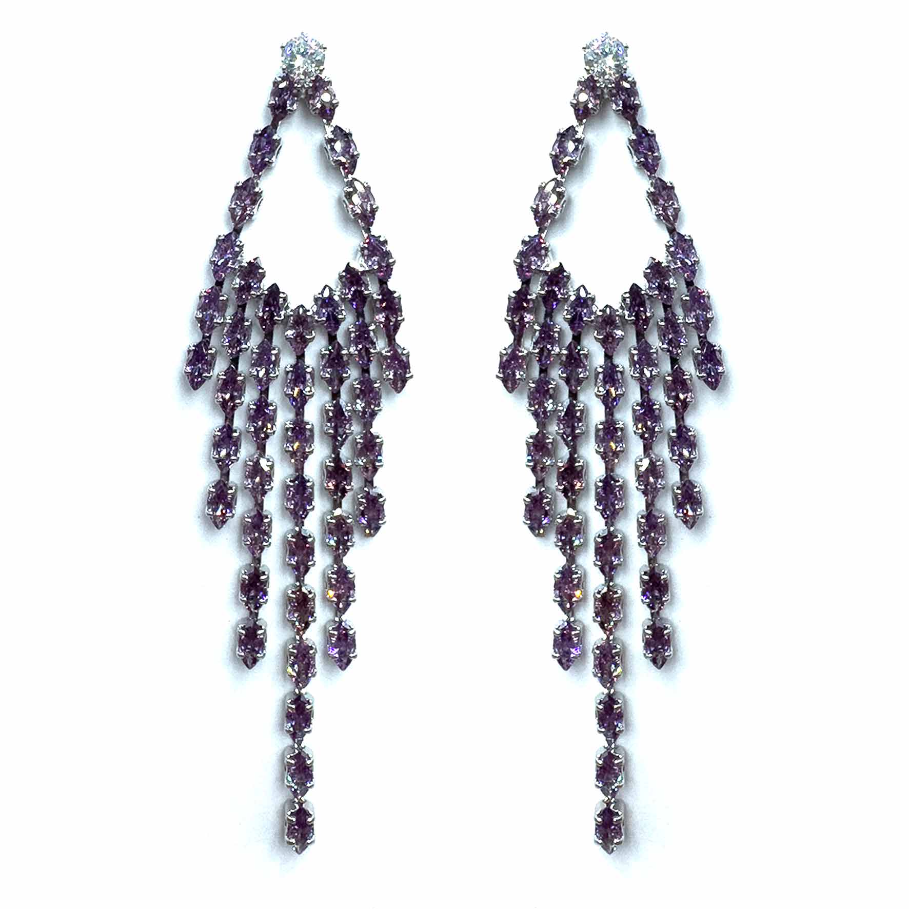 Palestro Milano Orecchini Violetta Lampadari di pietre luminose