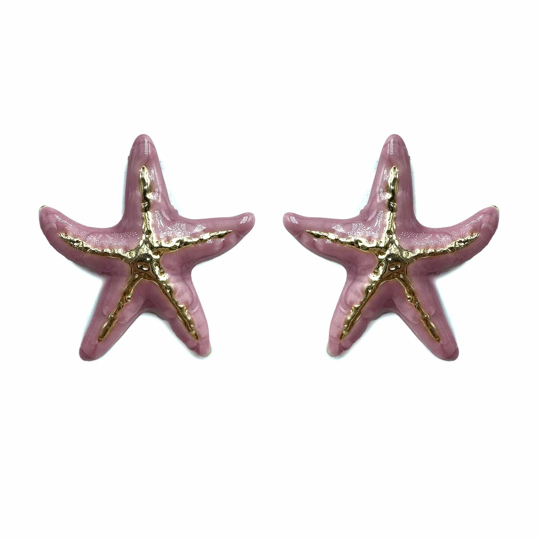 Palestro Milano Orecchini Violetta Stella marina con venatura dorata