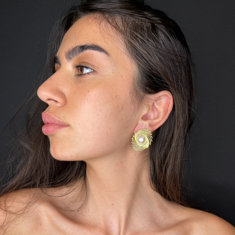 Palestro Milano Orecchini Vortice con perla