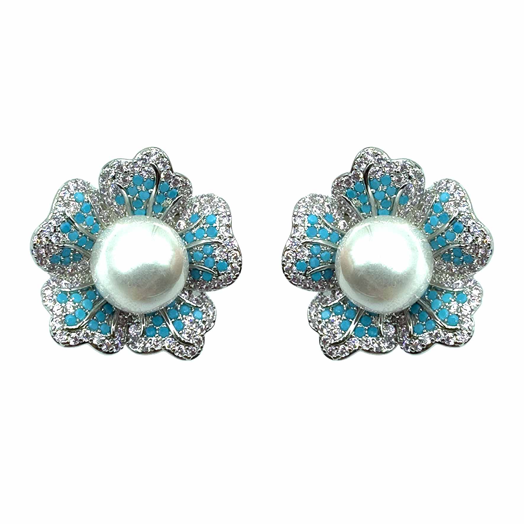 Palestro Milano Turquoise-Pink Margherita di Pavè con Perla