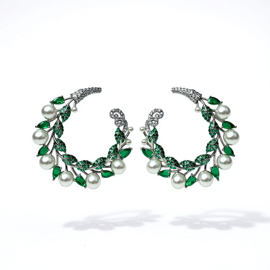 Semicerchi di perline e foglione