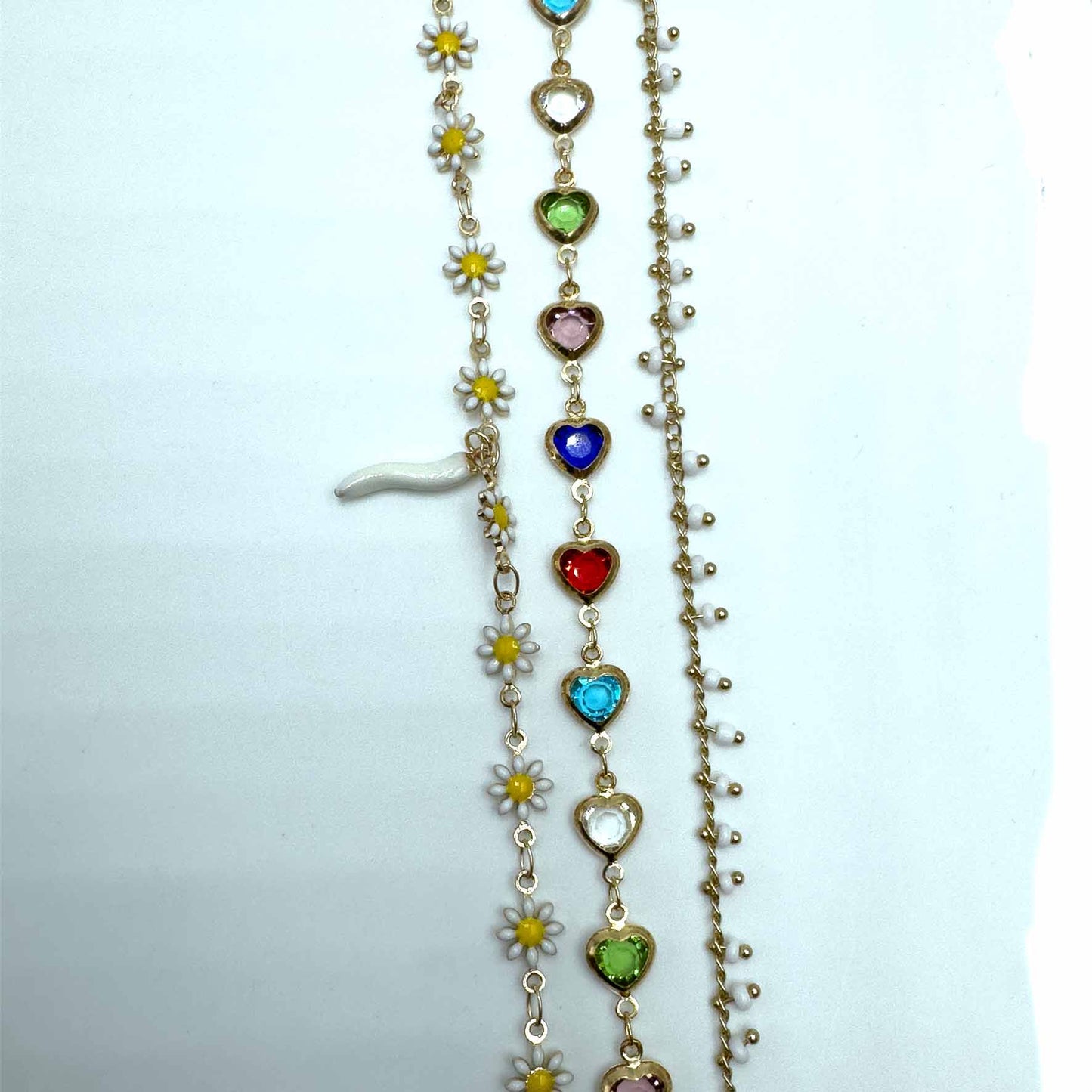 Trio cavigliere cuori&margherite