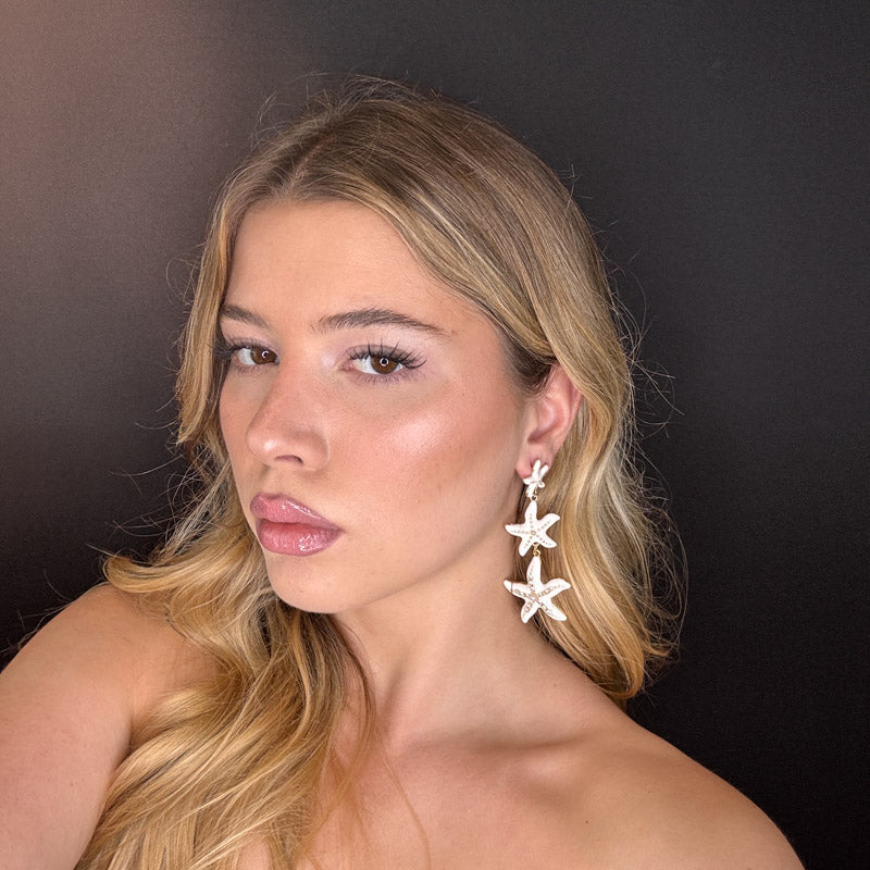 Trio di stelle marine con perle e zirconi