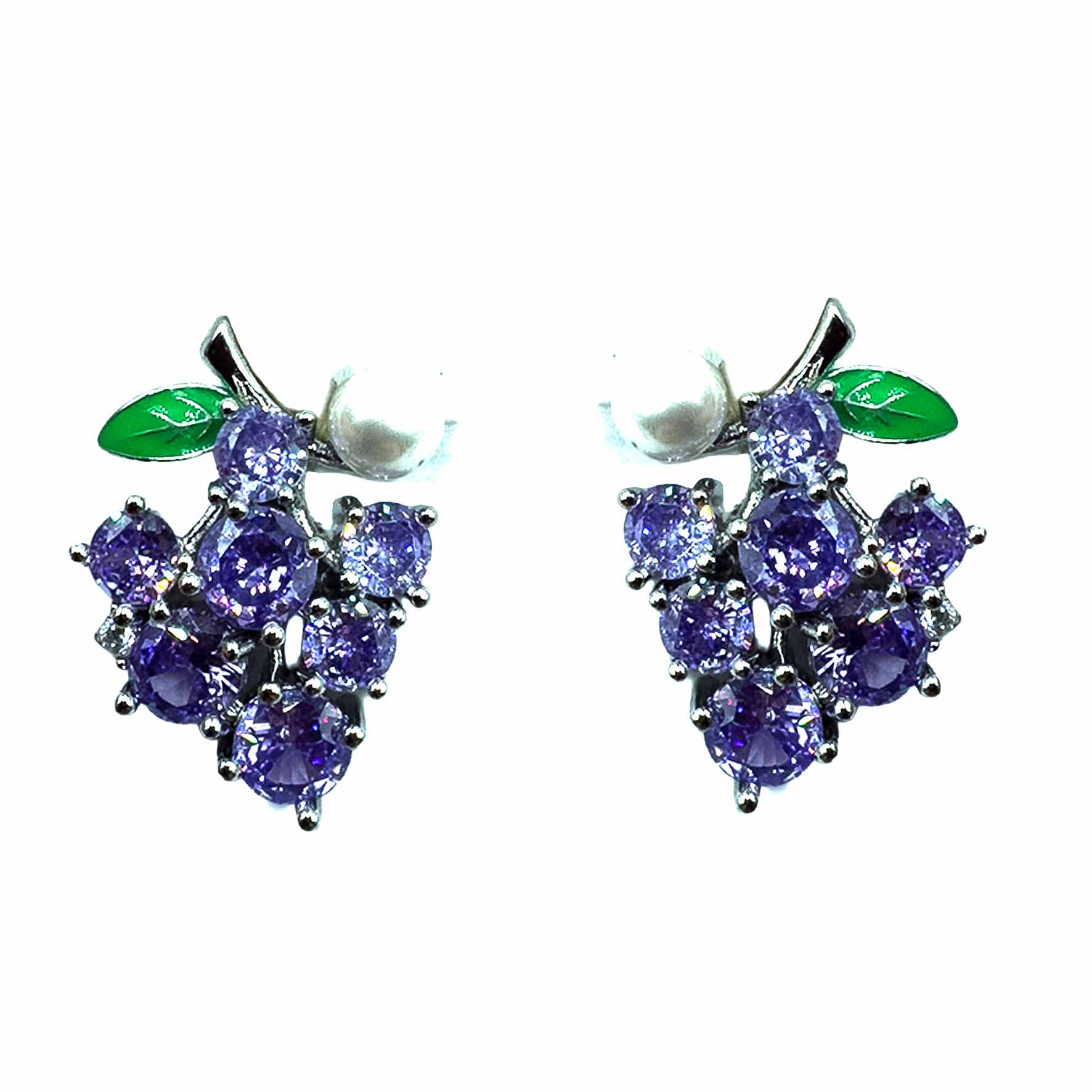 Palestro Milano Orecchini Base Silver - Violet Uva & Perlina