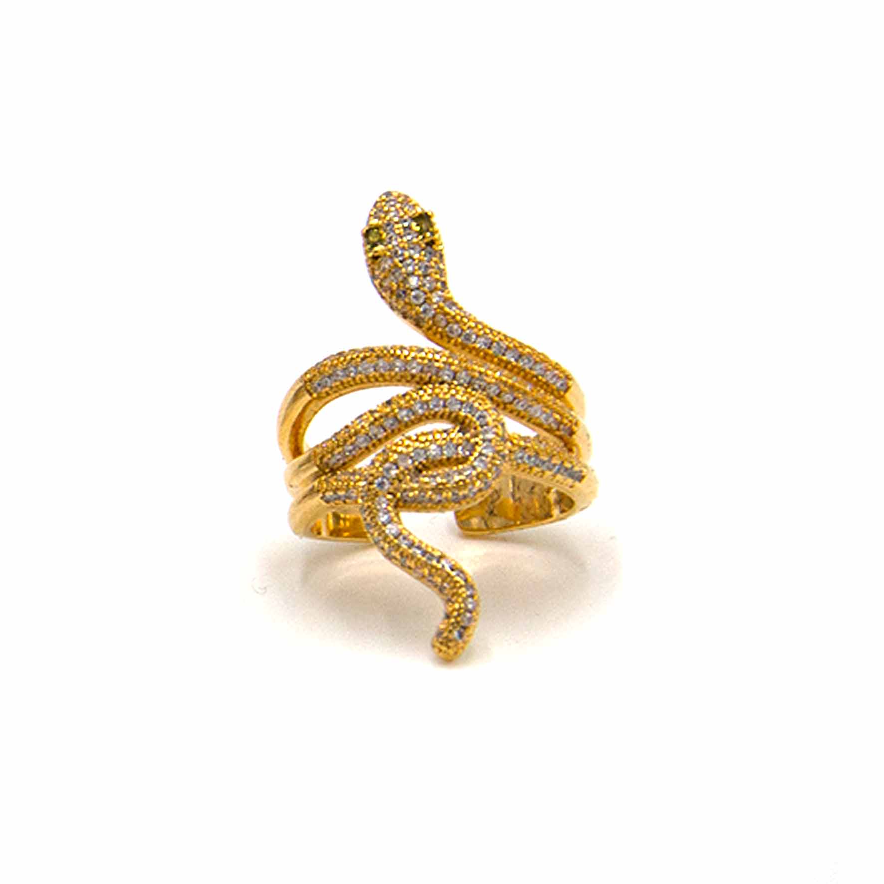 Palestro Milano Anelli Occhi piccoli / Gold Anello Serpente di Zirconi