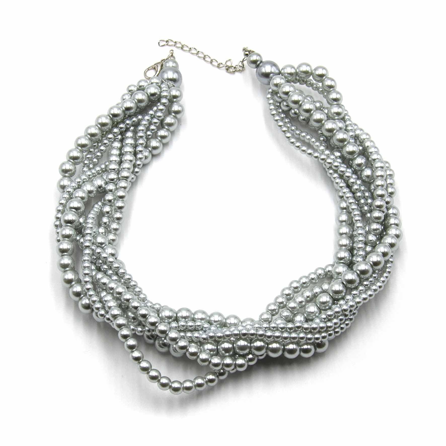 Palestro Milano Collane Grigio Fumè Intreccio di Perle