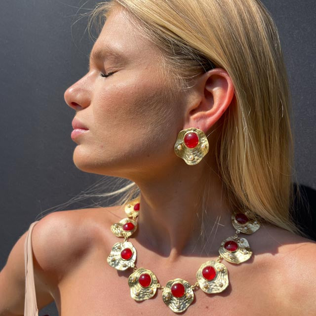 Palestro Milano Collane Rosso Bordeaux Olimpia Set