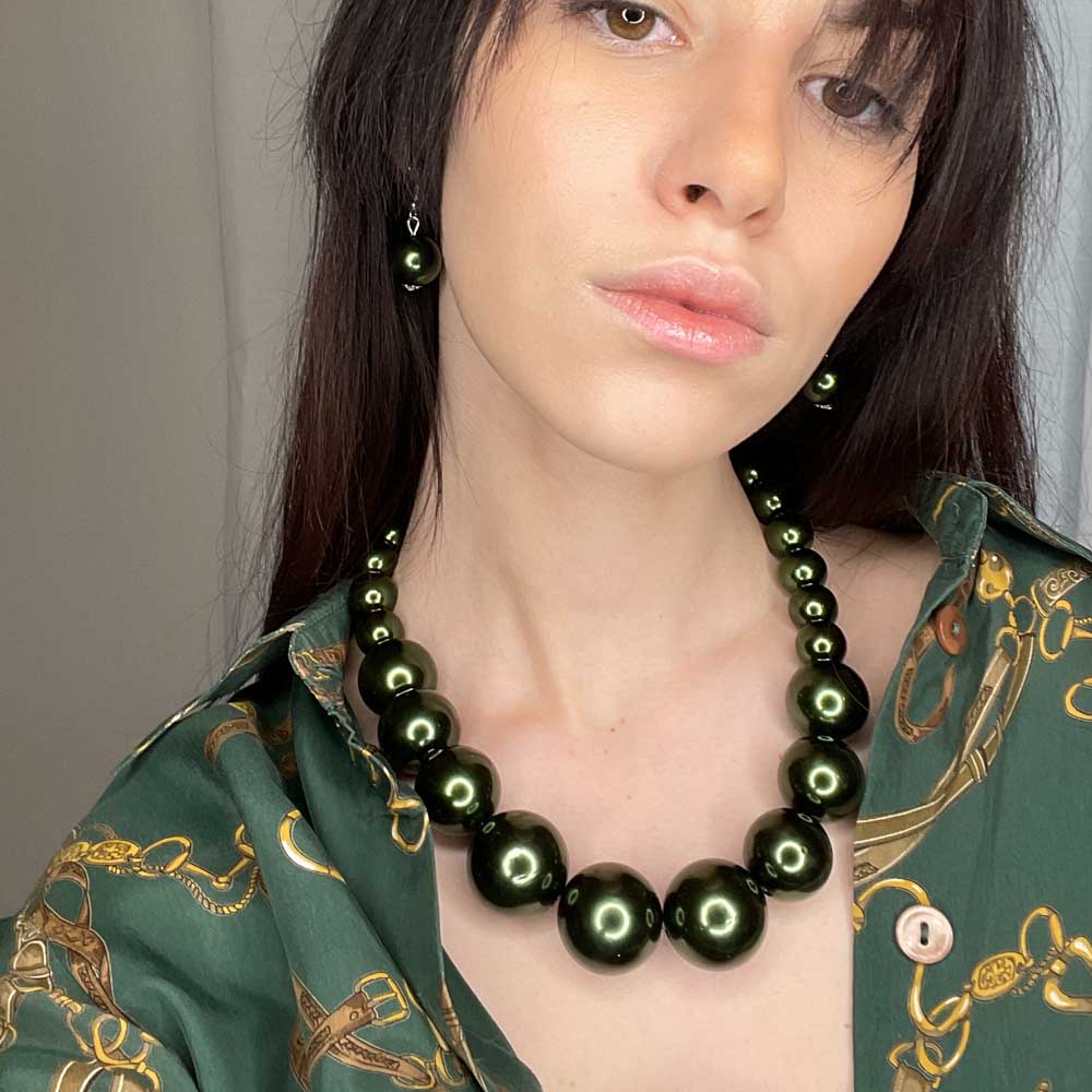 Palestro Milano Collane Verde Metalizzato Donatella Set