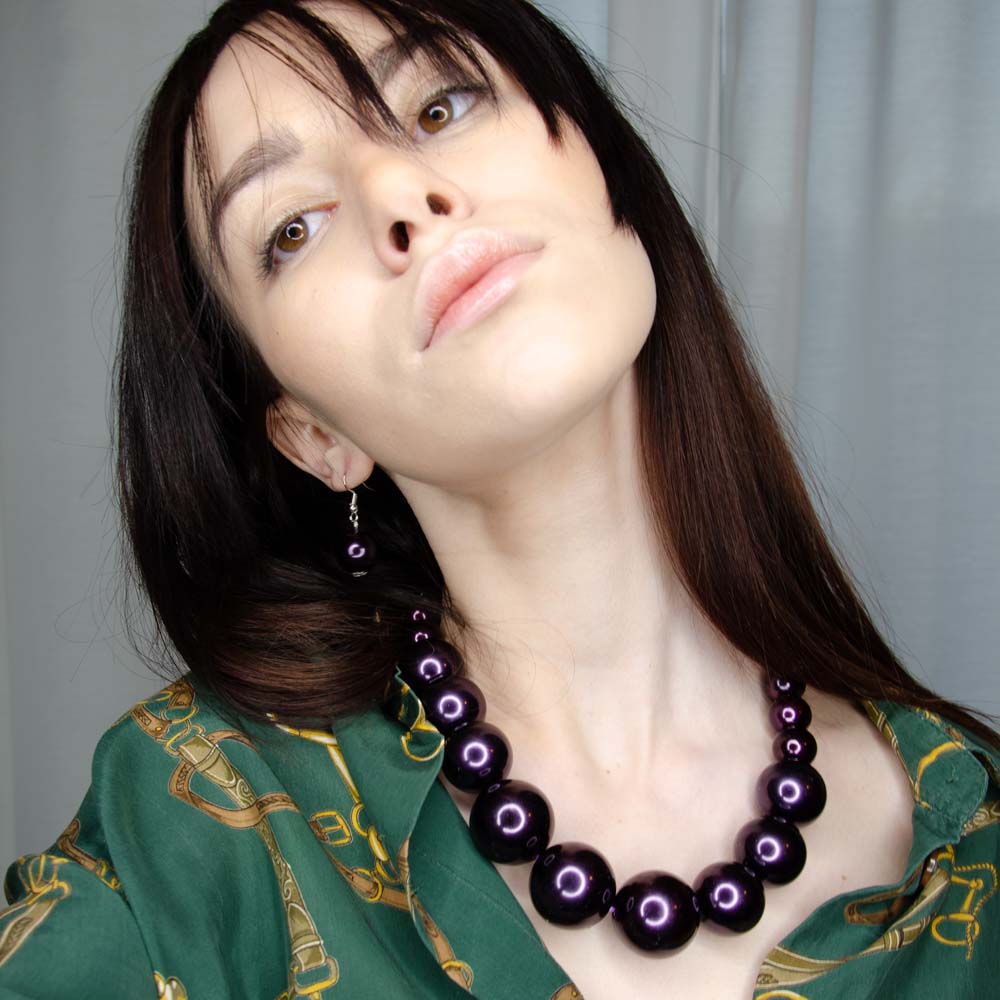 Palestro Milano Collane Viola Metalizzato Donatella Set