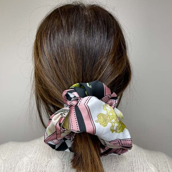 Palestro Milano Fasce per capelli/cerchietti Stampa rosa-nera Fiocchetti Retrò