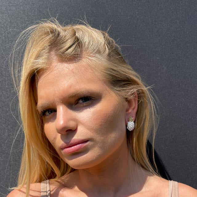 Palestro Milano Orecchini Ananas con Perline