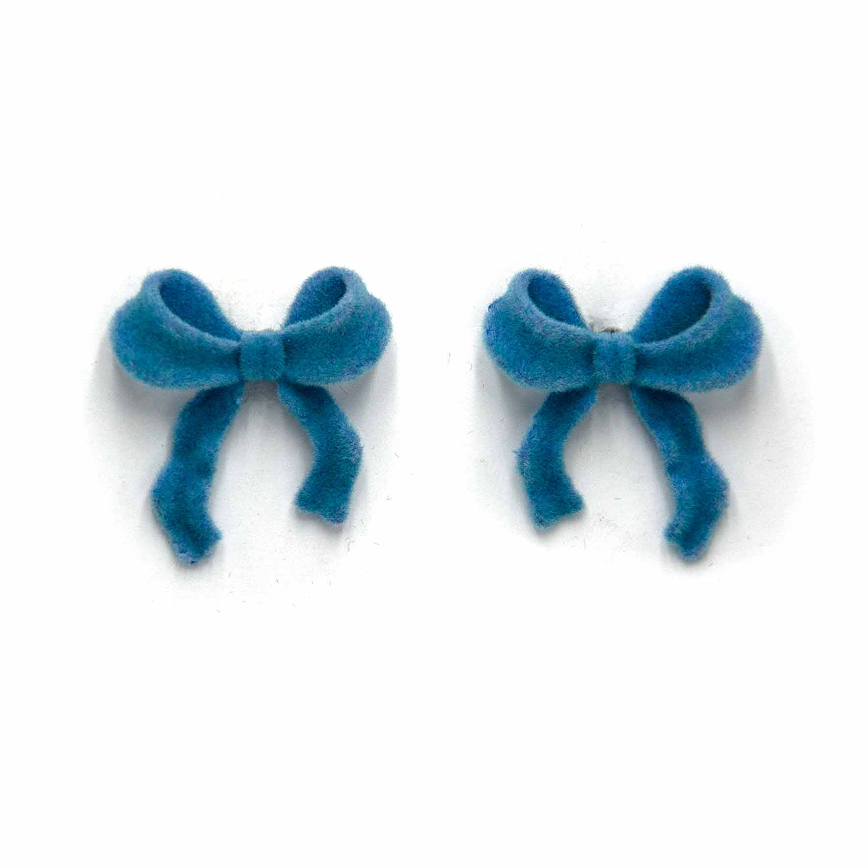 Palestro Milano Orecchini Azzurro Fiocchi in Velluto