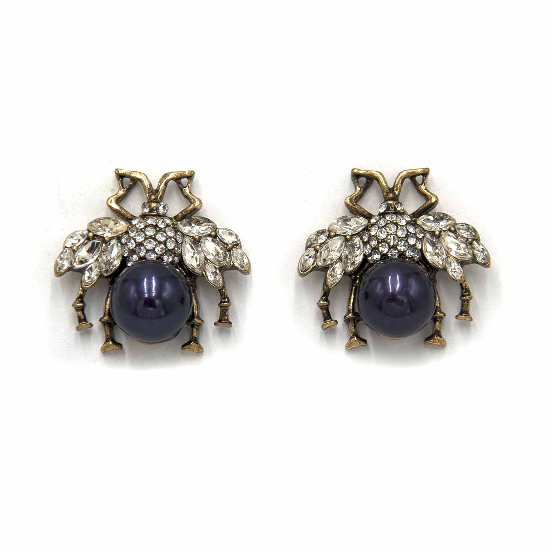 Palestro Milano Orecchini Blu Notte Ape Regina Big Perla