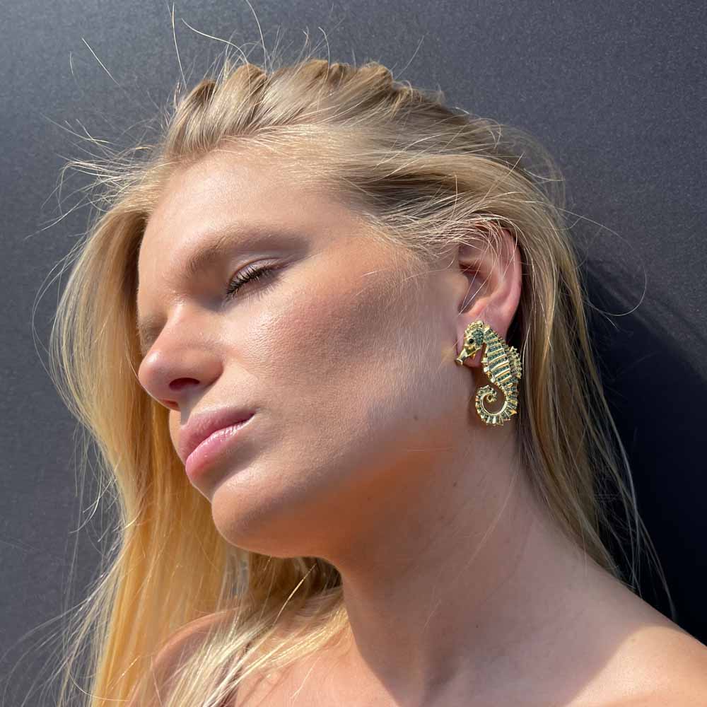 Palestro Milano Orecchini Cavalluccio Marino Smeraldo