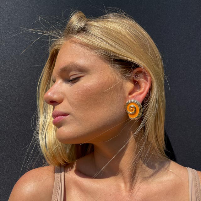 Palestro Milano Orecchini Conchiglia Arancio