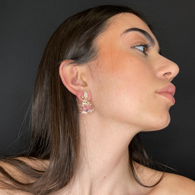 Palestro Milano Orecchini Coniglietto 925 zirconi e pietra