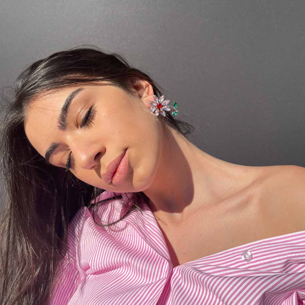 Palestro Milano Orecchini Fiorellini Con Gambo - New Collection