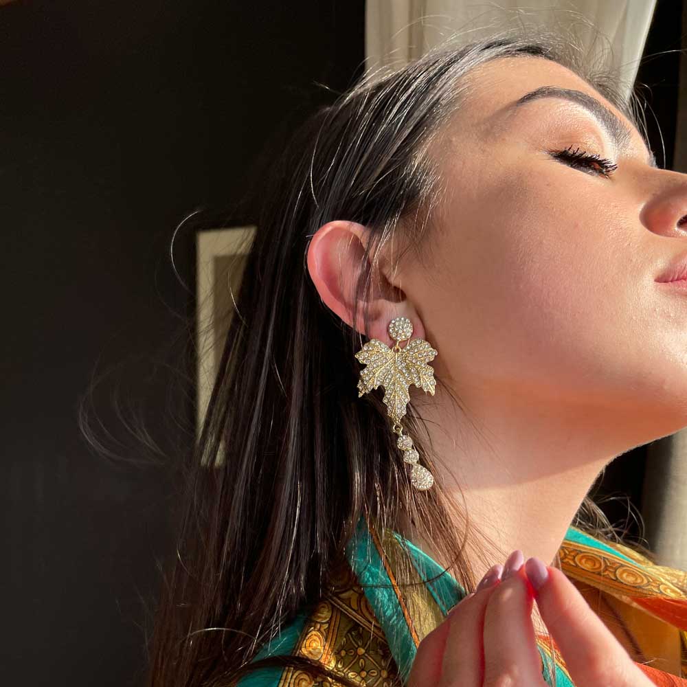 Palestro Milano Orecchini Foglia di Vite