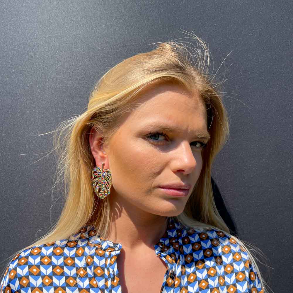 Palestro Milano Orecchini Foglia Tropicale