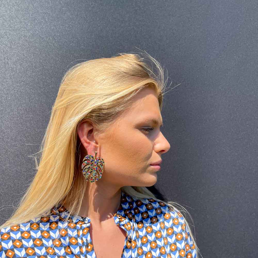 Palestro Milano Orecchini Foglia Tropicale