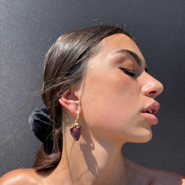 Palestro Milano Orecchini Fragole Gold Plated