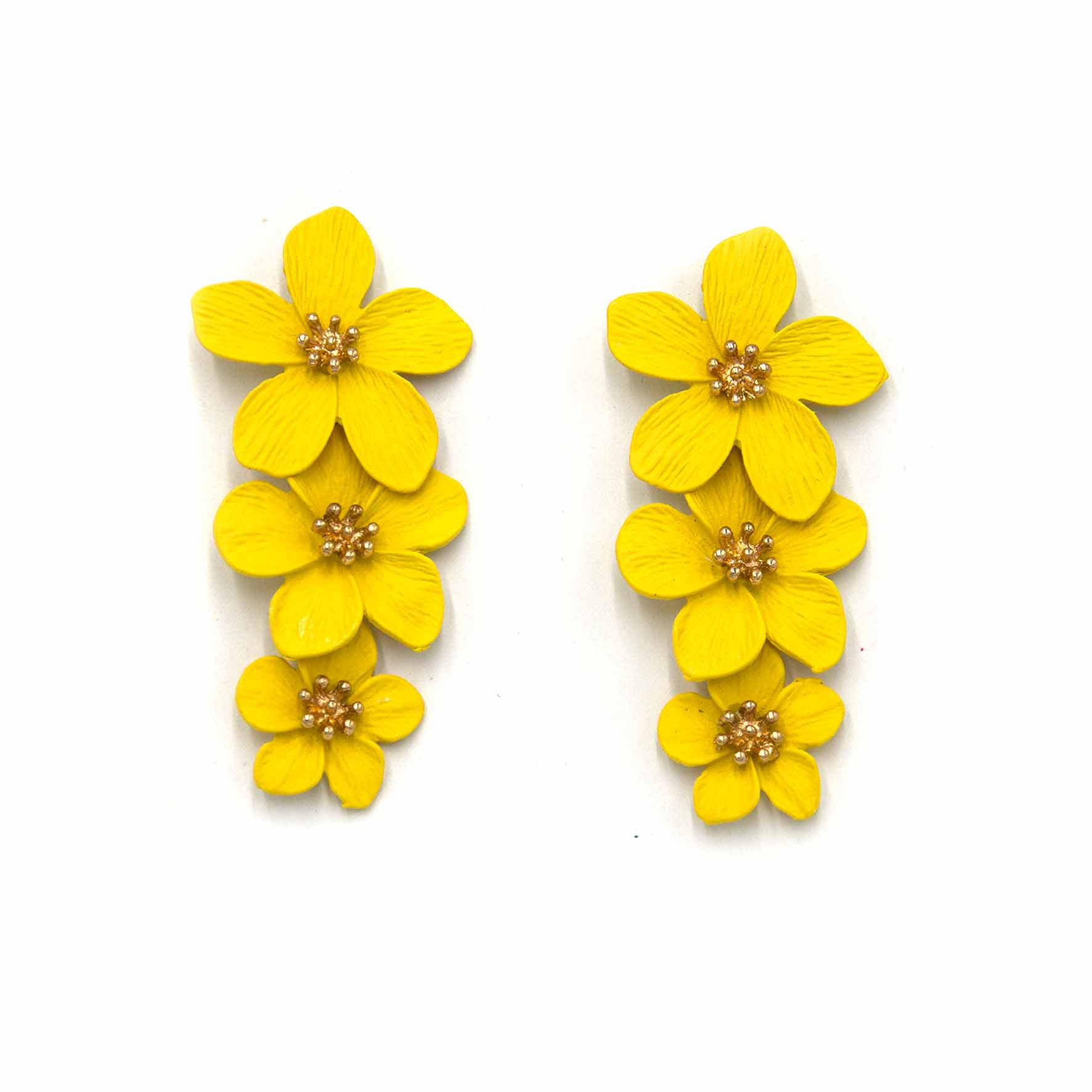 Palestro Milano Orecchini Giallo Senape Cascata di Tre Fiori