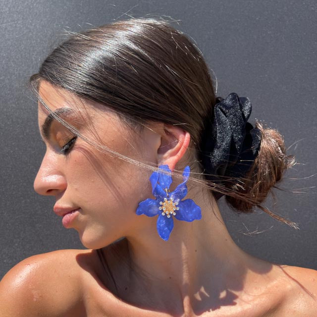 Palestro Milano Orecchini Ibisco con zirconi - New colors