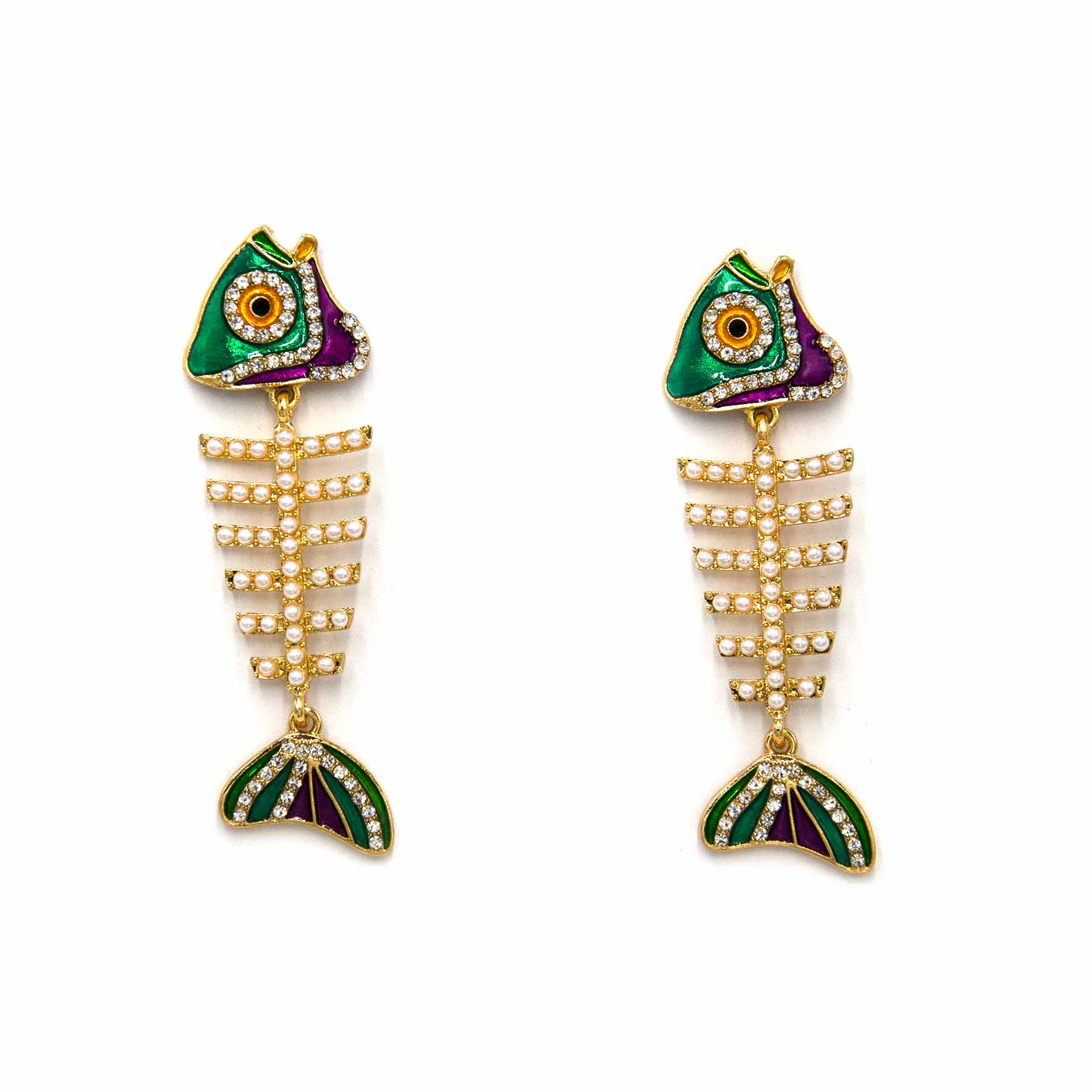 Palestro Milano Orecchini Perline white Pesciolino