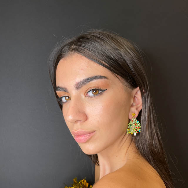 Palestro Milano Orecchini Pino con palline di Natale