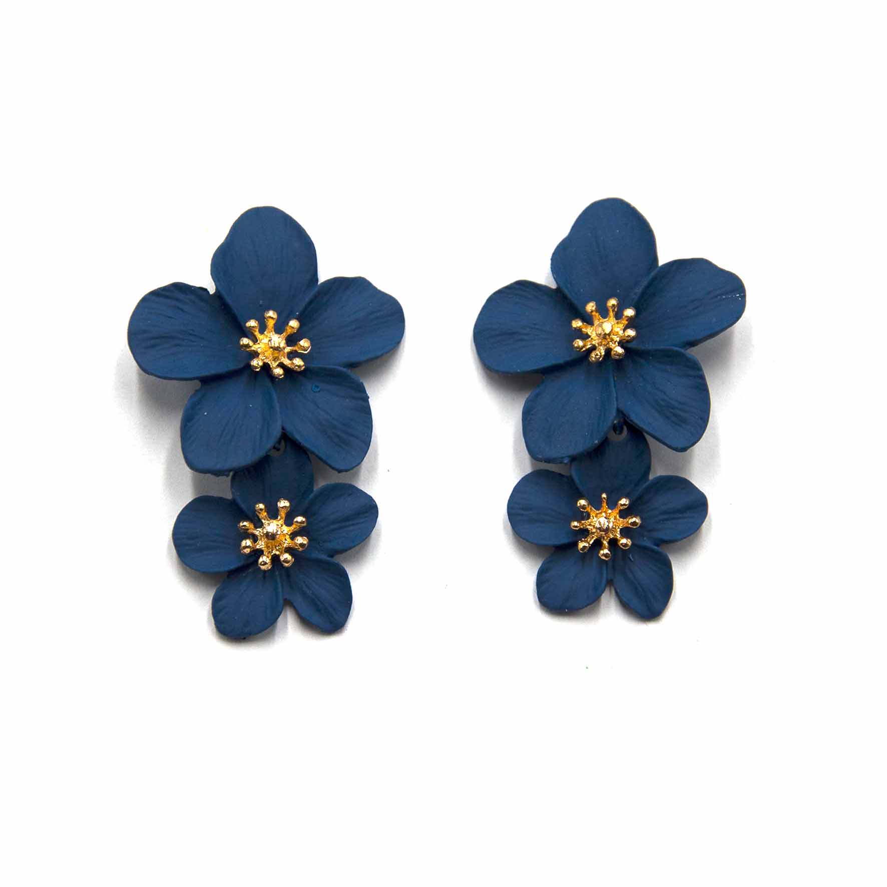 Palestro Milano Orecchini Royal Blu Cascata di Due Fiori