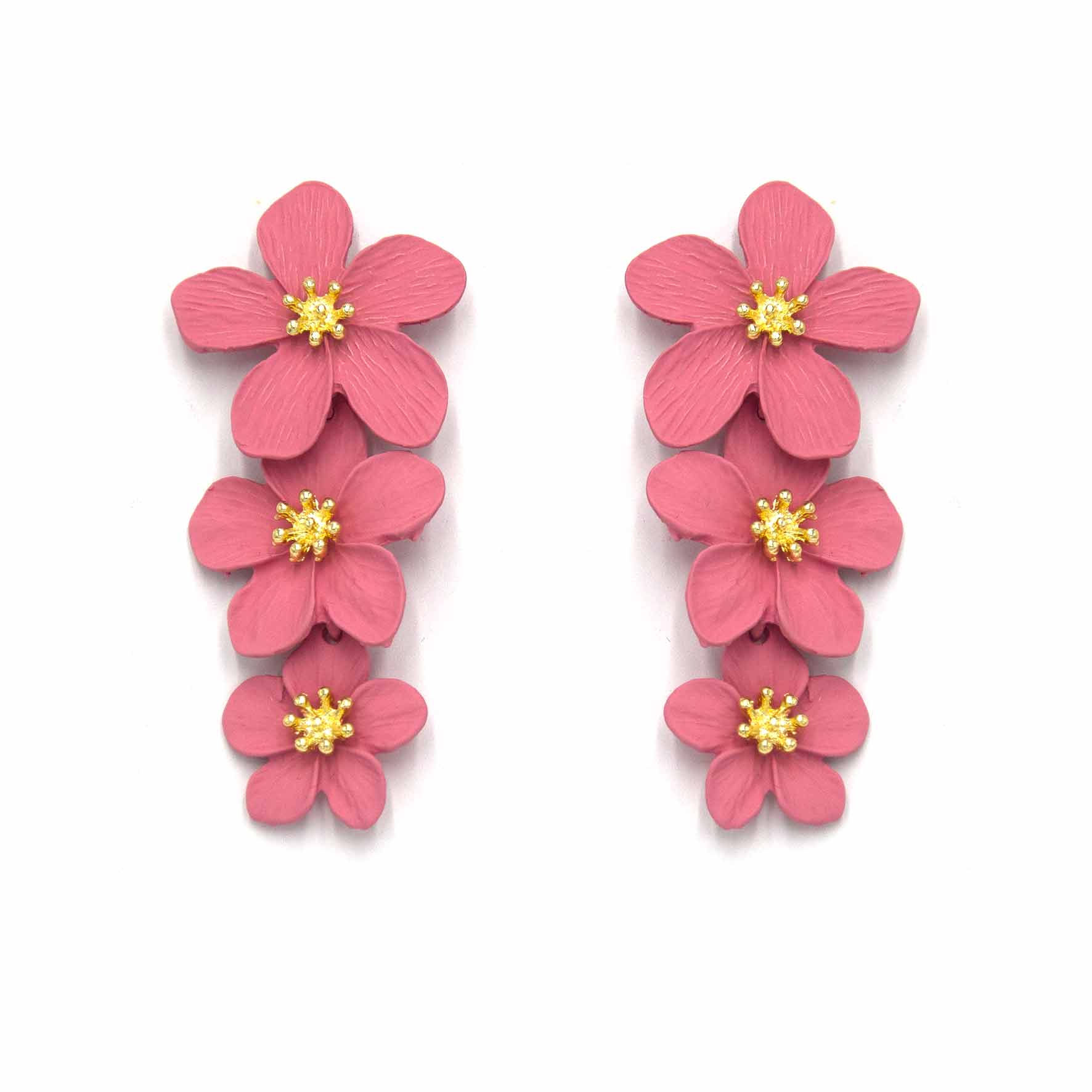 Palestro Milano Orecchini Royal Pink Cascata di Tre Fiori