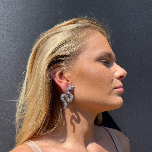 Palestro Milano Orecchini Total Silver Serpente di Zirconi