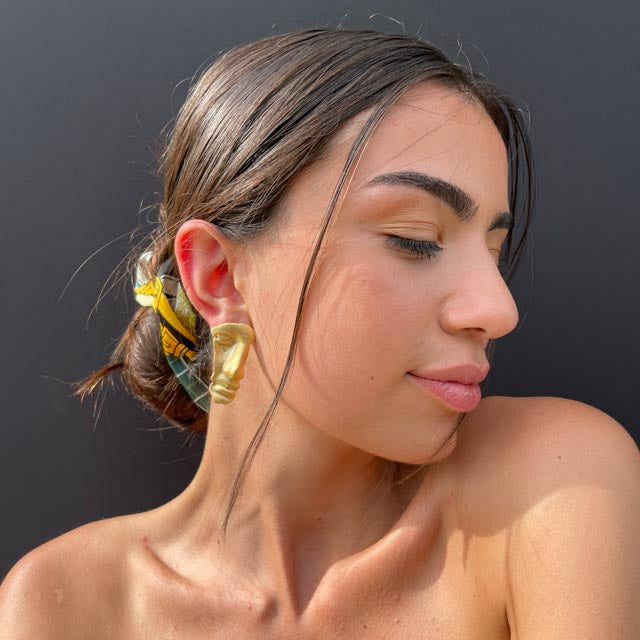 Palestro Milano Orecchini Volto gold plated