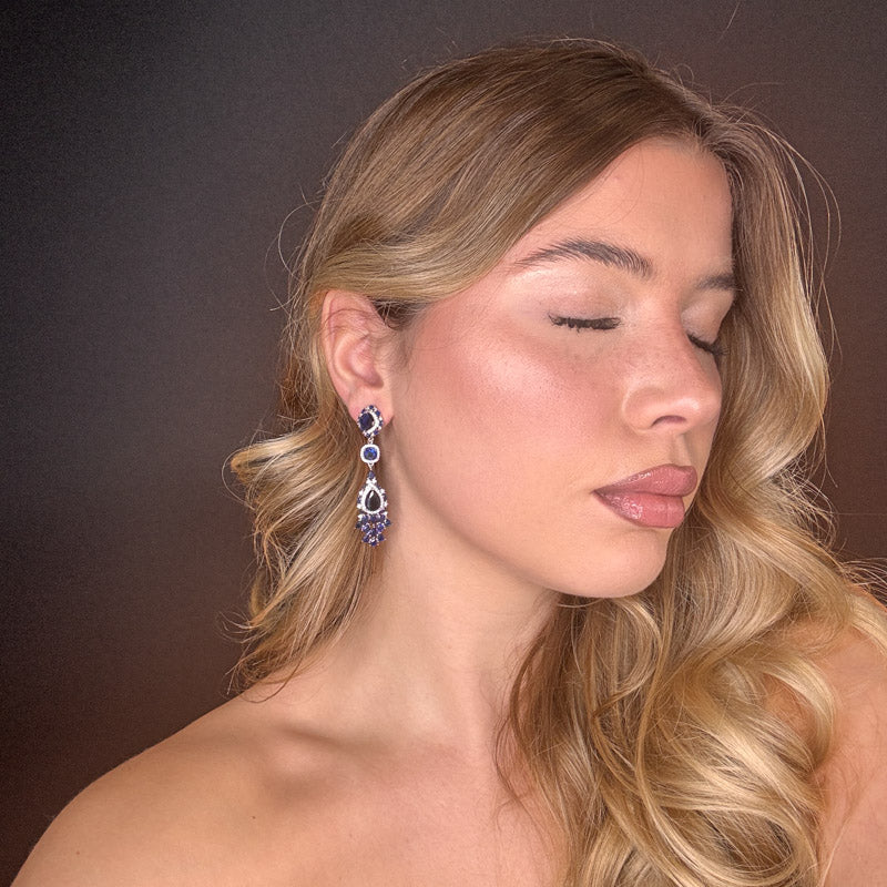 Palestro Milano Orecchini Violet Lily di Cristallo