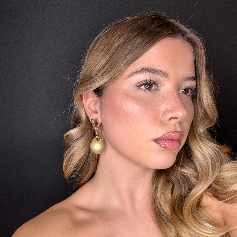 Palestro Milano Orecchini Fiore d'Oro & Perla Big