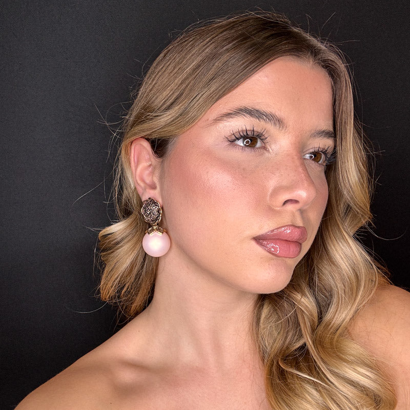 Palestro Milano Orecchini Girasole d'Oro & Perla Big