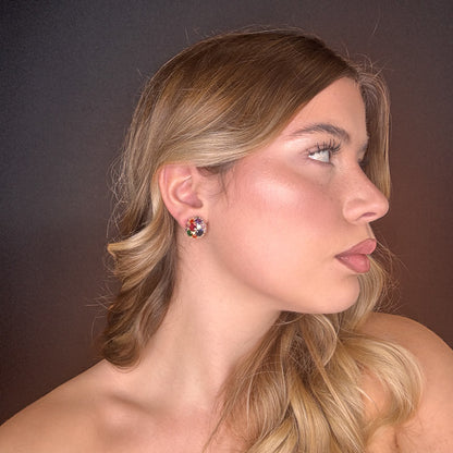 Palestro Milano Orecchini Mezza Pallina di Gemme