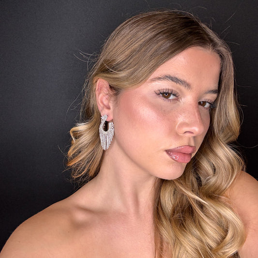 Palestro Milano Orecchini Mezzo Cerchio di Cristalli