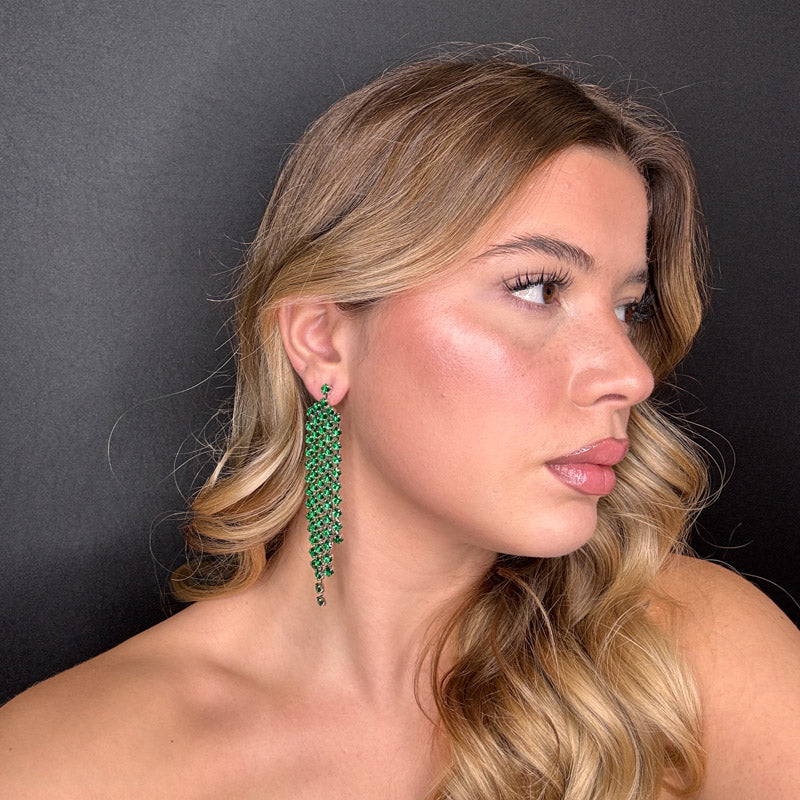 Palestro Milano Orecchini Cascata di Cristalli Pendenti