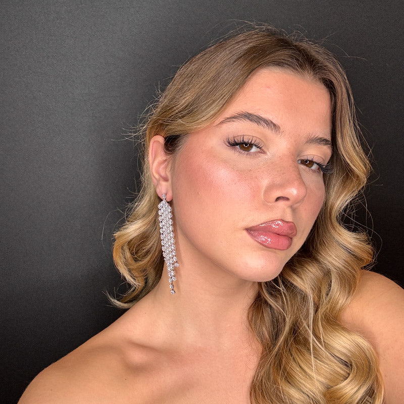 Palestro Milano Orecchini Cascata di Cristalli Pendenti