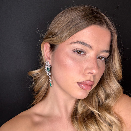 Palestro Milano Orecchini Smeraldo & Cristallo